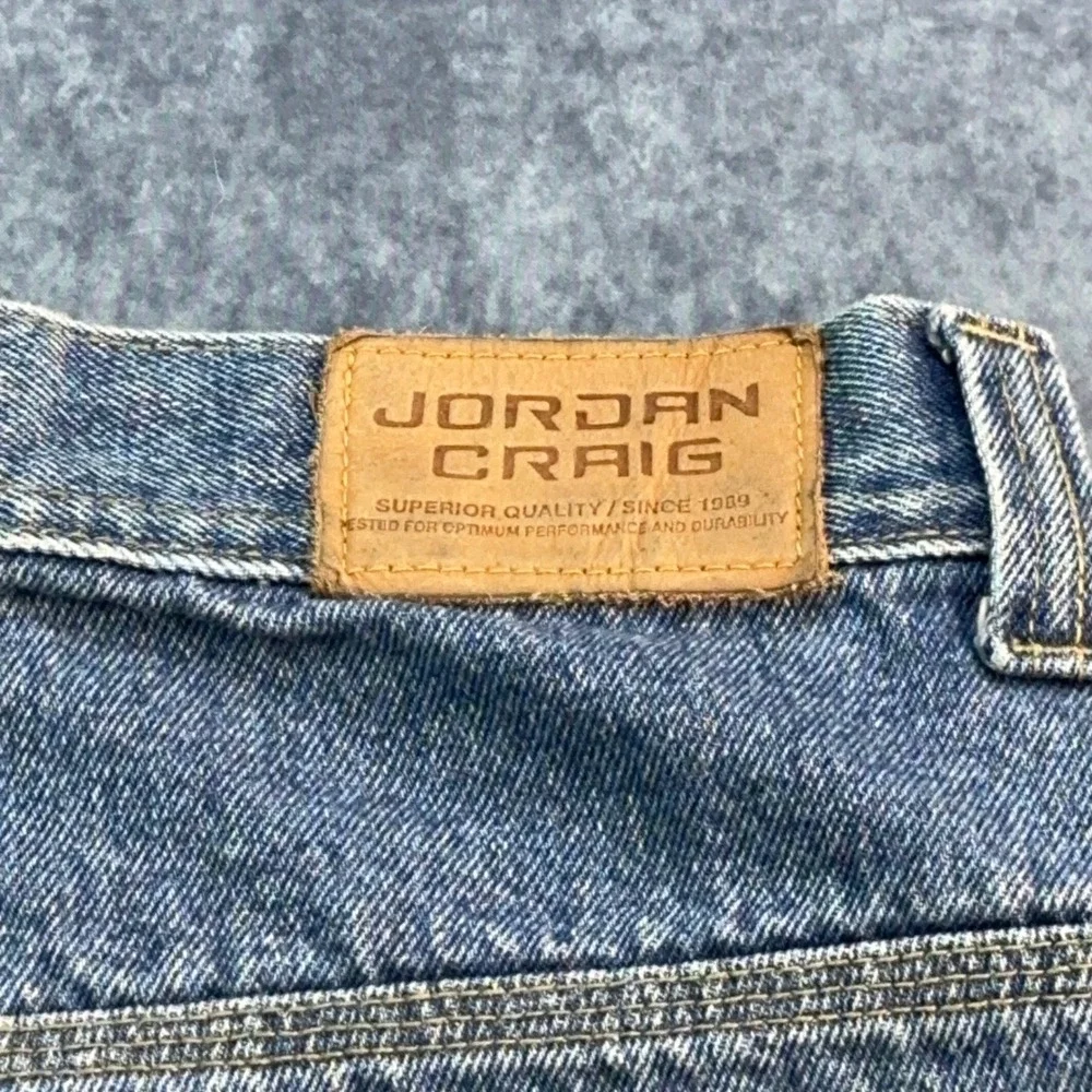 Jordan Craig Mens‎ Baggy Denim Shorts Blue Sandblasted Fade Size 36 Y2K Jorts
